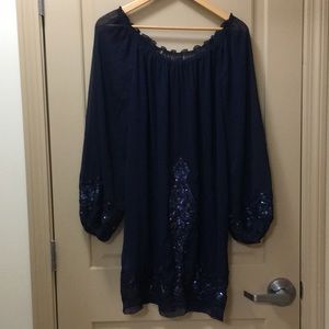 Sheer navy dress